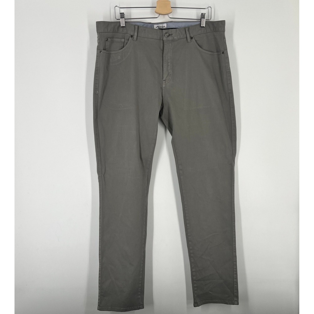 Peter Millar Mens 38 Gray 5-Pocket Stretch Cotton Modal Preppy Golf Pants